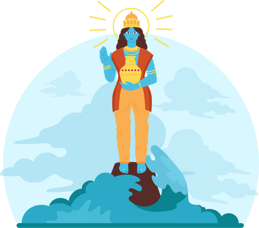 Goddess lakshmi giving blessing Illustration