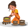 illustration for fire cooking