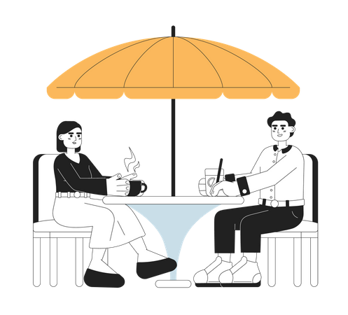 Going out with friend  Illustration