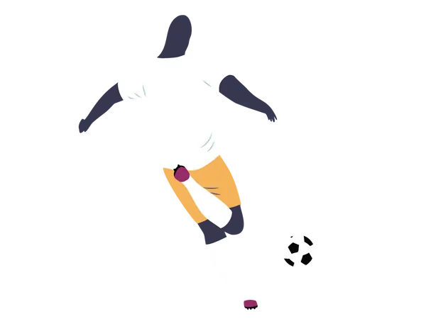Jogador de futebol marcando gol  Ilustração