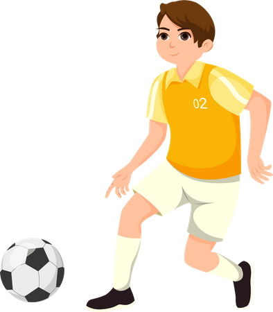 Gol de jogador de futebol marcando  Ilustração
