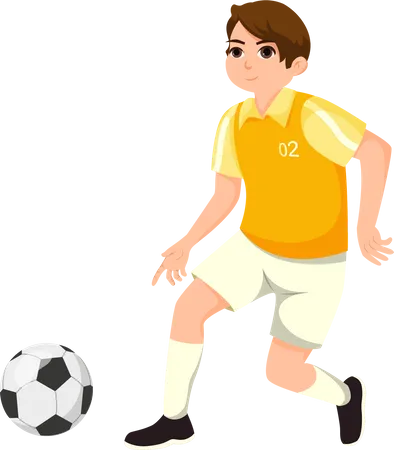 Gol de jogador de futebol marcando  Ilustração