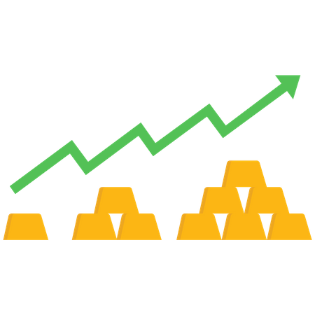 Gold bars prices go up  Illustration