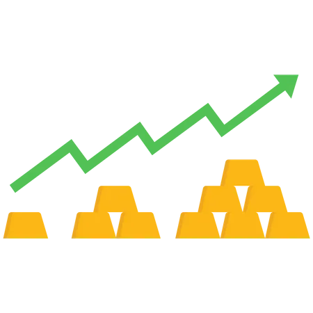 Gold bars prices go up  Illustration