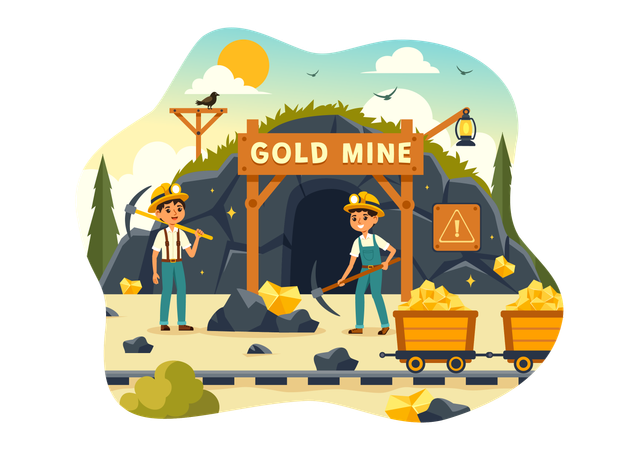 Gold Digging  Illustration