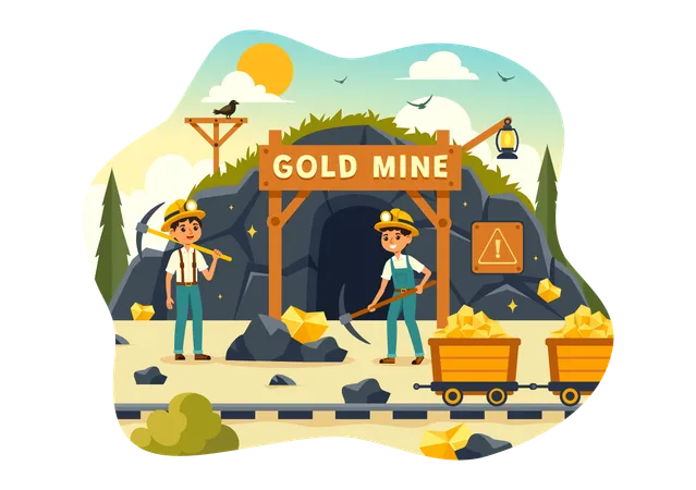 Goldschürfen  Illustration