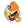illustration gold mine worker