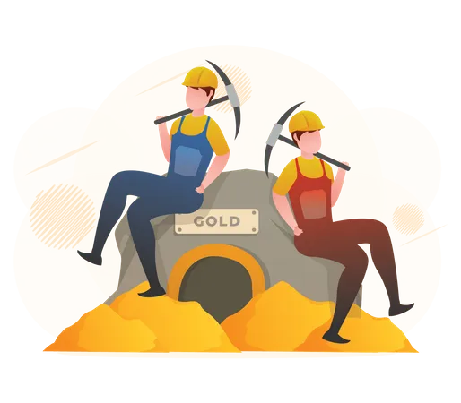Gold Miners  Illustration