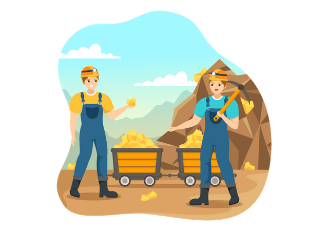 Gold Miners  Illustration