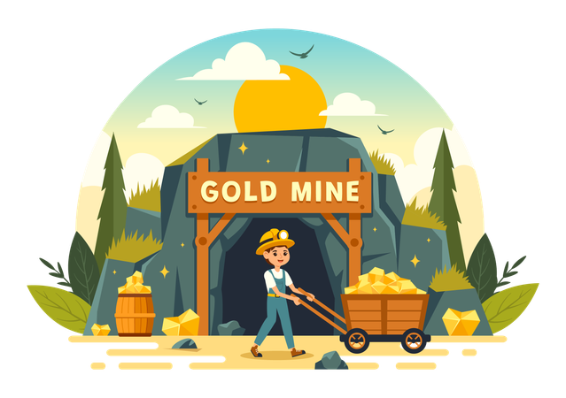 Gold Mining Company  Illustration