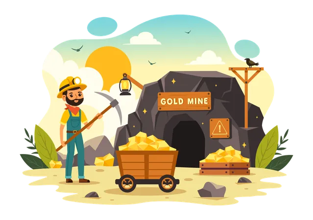 Gold Mining Techniques  Illustration