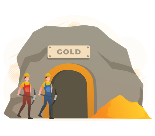 GOLD Mining Worker  Illustration