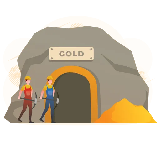 GOLD Mining Worker  Illustration