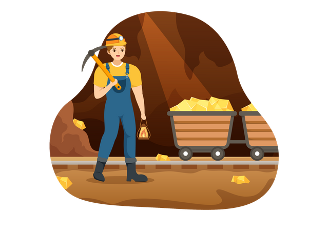 GOLD Mining Worker  Illustration