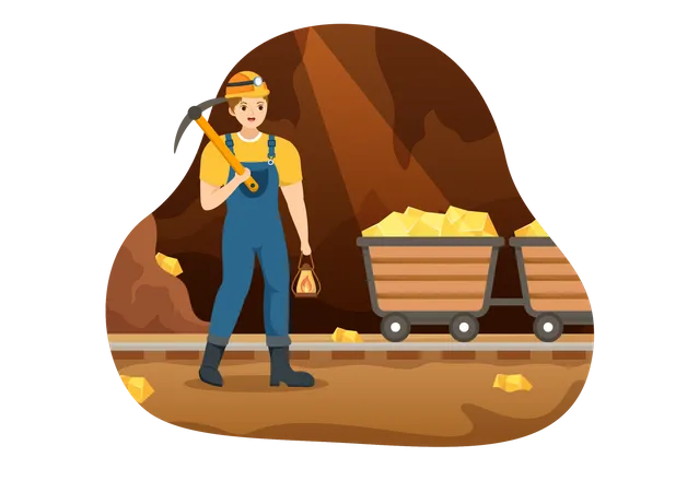 GOLD Mining Worker  Illustration