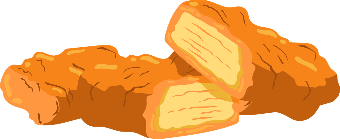 Golden Crispy Chicken Nuggets  Illustration