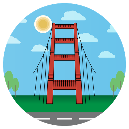 Golden Gate Bridge USA San Francisco  Illustration