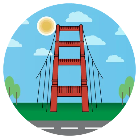 Golden Gate Bridge USA San Francisco  Illustration