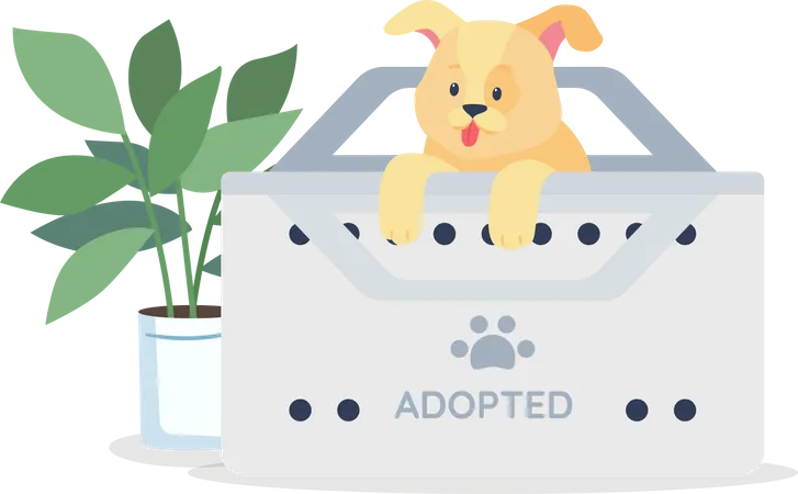 Golden puppy for adoption Illustration