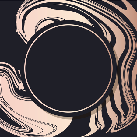 Goldener Rahmen Fluid Art Vektor Geometrische elegante Hintergrund-Cover-Karte  Illustration