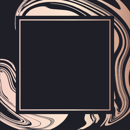 Goldener Rahmen Fluid Art Vektor Geometrische elegante Hintergrund-Cover-Karte  Illustration