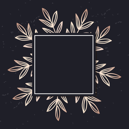 Goldener Rahmen Muster Kunst Vektor Blätter elegante Hintergrund Cover Karte  Illustration