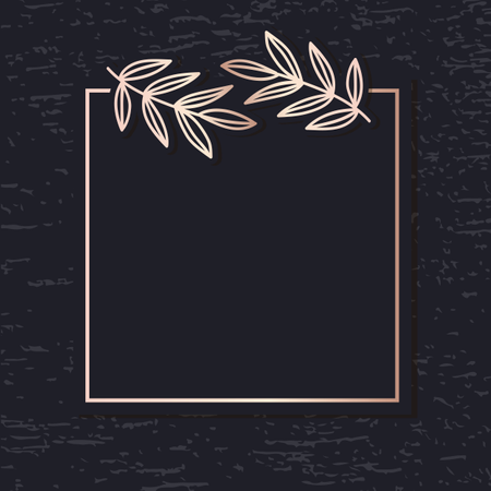 Goldener Rahmen Muster Kunst Vektor Blätter elegante Hintergrund Cover Karte  Illustration