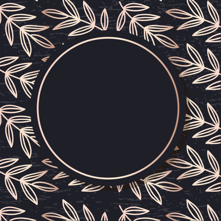 Goldener Rahmen Muster Kunst Vektor Blätter elegante Hintergrund Cover Karte  Illustration