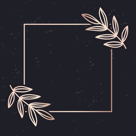 Goldener Rahmen Muster Kunst Vektor Blätter elegante Hintergrund Cover Karte  Illustration