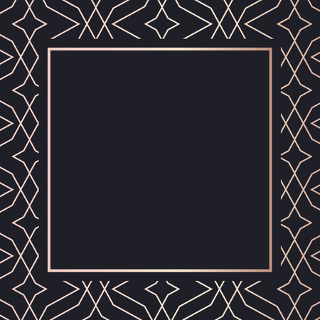 Goldener Rahmen Muster Kunst Vektor geometrische elegante Hintergrund Cover Karte  Illustration