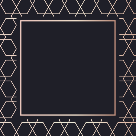 Goldener Rahmen Muster Kunst Vektor geometrische elegante Hintergrund Cover Karte  Illustration