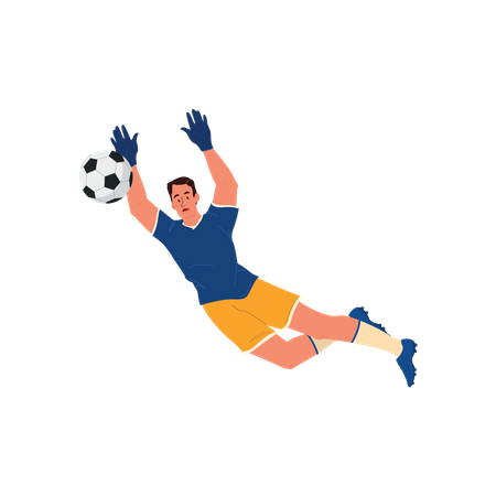 Goleiro de futebol para gol  Ilustração