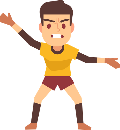 Goleiro irritado  Ilustração