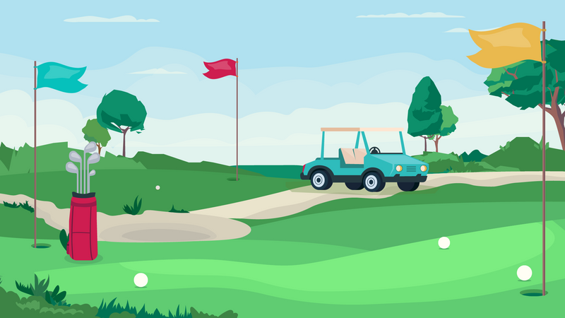 Golf game field Illustration