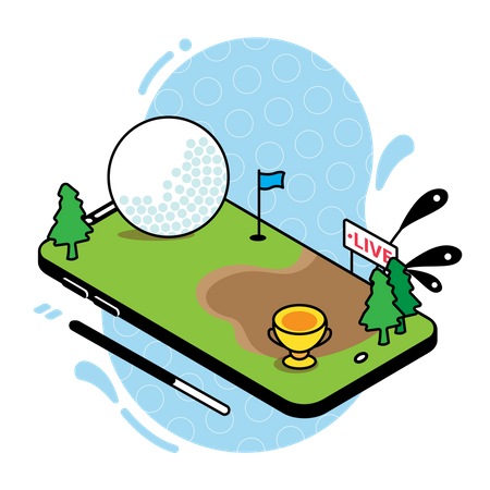 Golf match live streaming Illustration