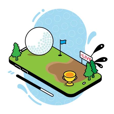 Golf Football Live Streaming App Illustration