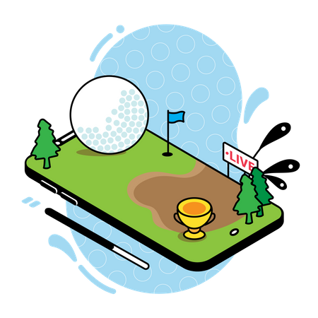 Golf match live streaming  Illustration