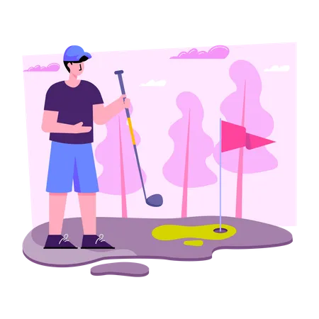 Perfect Design Illustration Of Golf Player Illustration