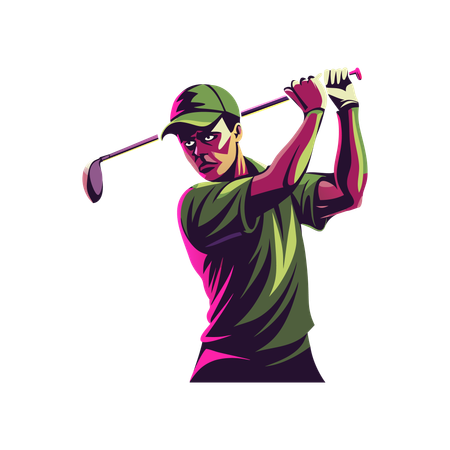 Golf Player  Illustration