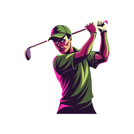 Golf Player  Illustration