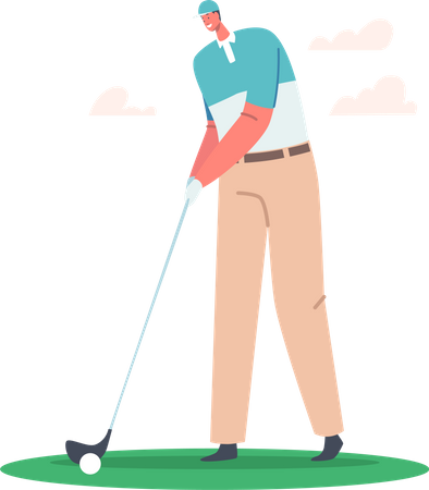Golf Player Playing Golf  Illustration