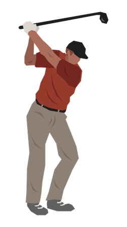 Golf player playing golf  イラスト