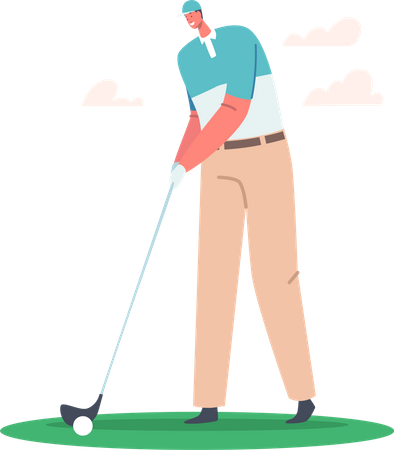 Golf Player Playing Golf  Illustration