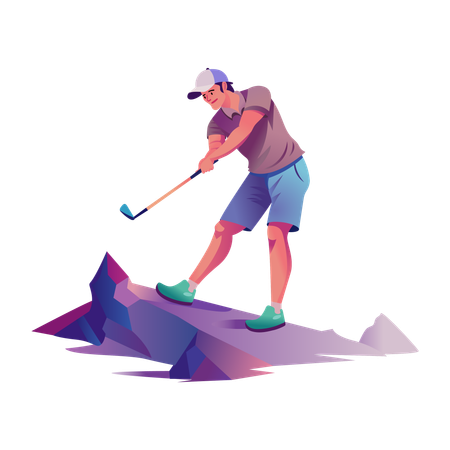 Golf Player playing golf  Illustration