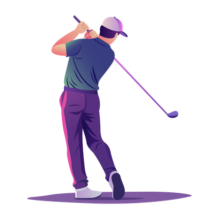 Golf player Swing Shot  Illustration