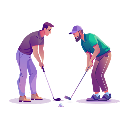 Golf players playing golf in Golf Competition  Illustration