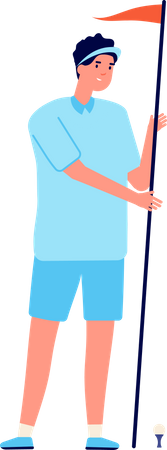 Golf playing  イラスト