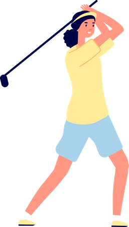 Golf playing.  イラスト