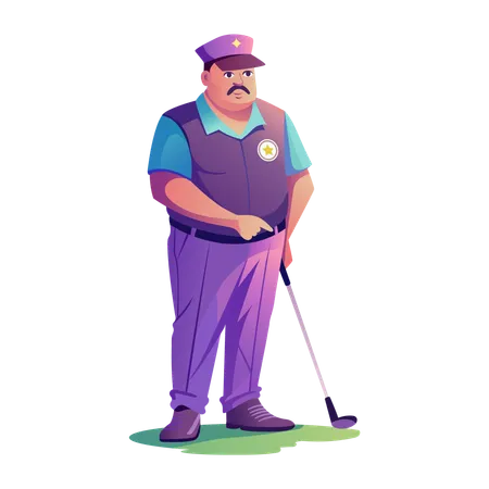 Golfista profissional jogando golfe  Ilustração