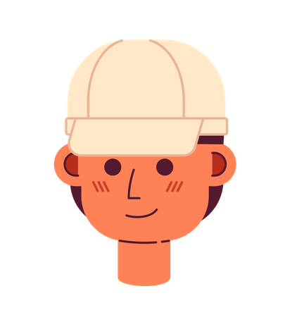 Golf professional wearing white cap  Illustration